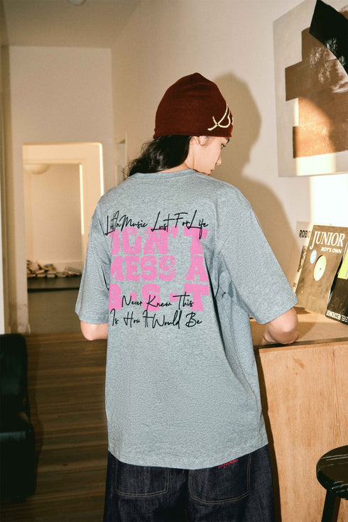 Letter Round Neck T-shirt 230g Heavy Cotton